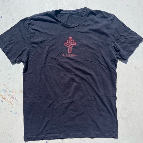 Men's The Lost Abbey T-Shirt Black Spell-Out NO TAGS Craft Beer San Diego IPA - Picture 1 of 13